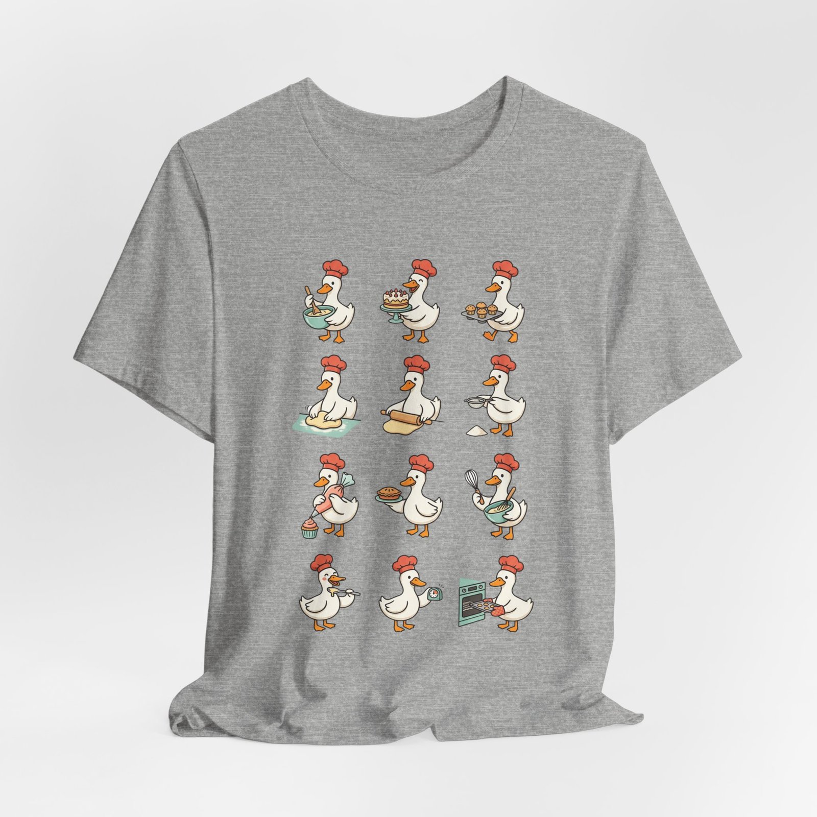 Baking Chicken Cartoon Pattern Tee | Baking Humor, Chef Rooster Design - Image 16