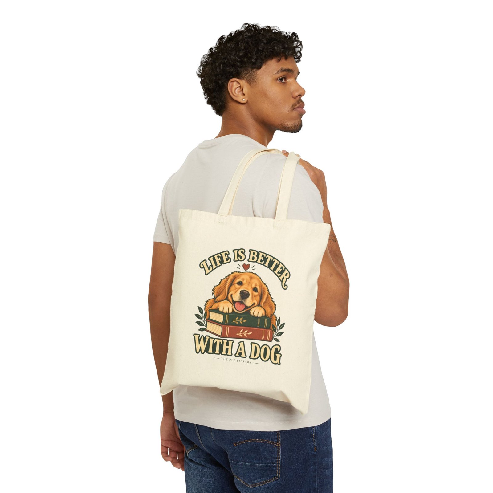 Tote Bag — "Life Is Better With a Dog" Canvas Tote for Dog Lovers - Image 3