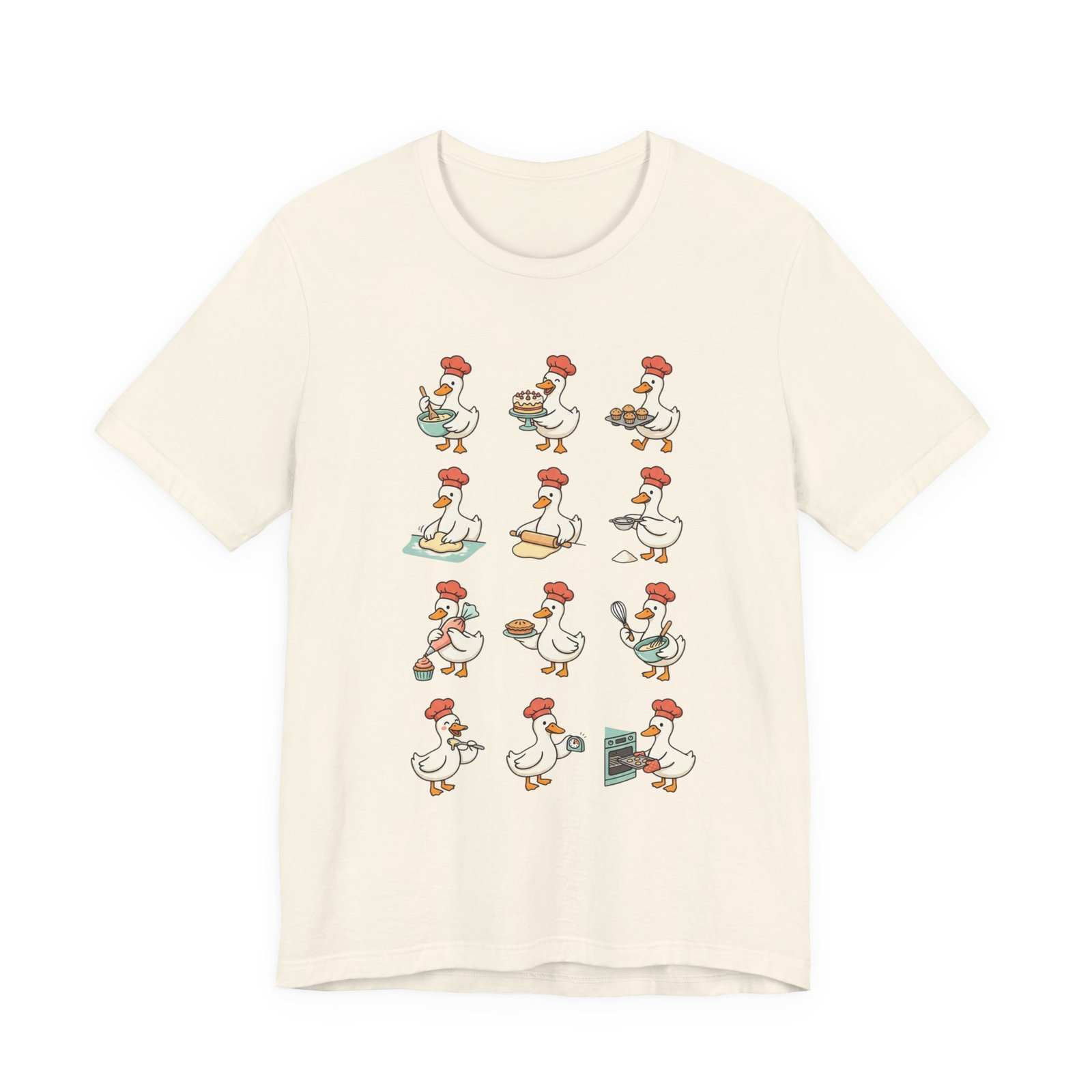 Baking Chicken Cartoon Pattern Tee | Baking Humor, Chef Rooster Design - Image 9